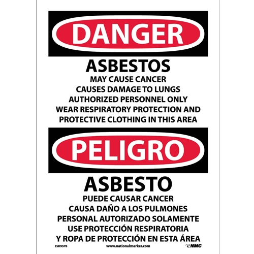 Danger Hazardous Chemicals Sign - Bilingual (ESD95PB)