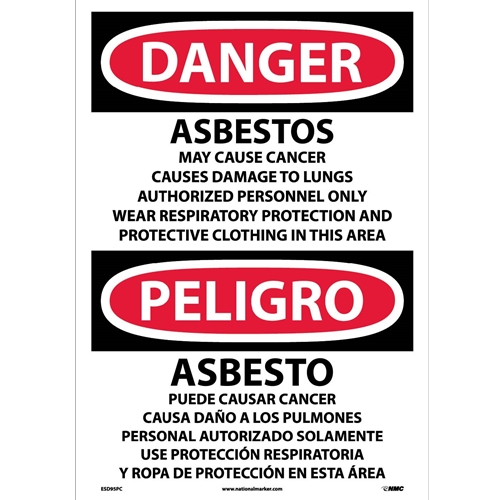 Danger Hazardous Chemicals Sign - Bilingual (ESD95PC)