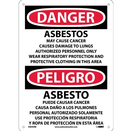 Danger Hazardous Chemicals Sign - Bilingual (ESD95RB)