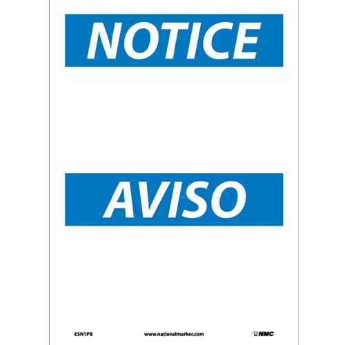 Notice Sign - Bilingual (ESN1PB)