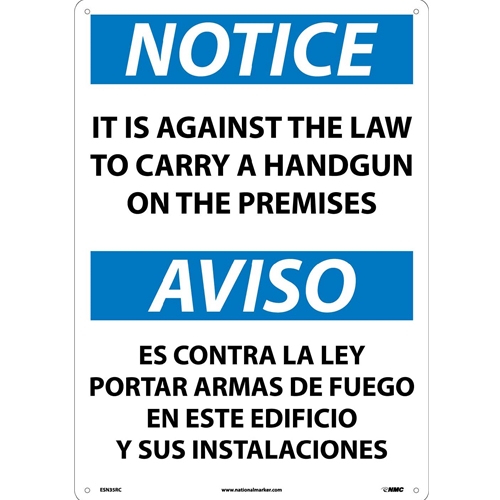 Notice Firearms Prohibited Sign - Bilingual (ESN35RC)