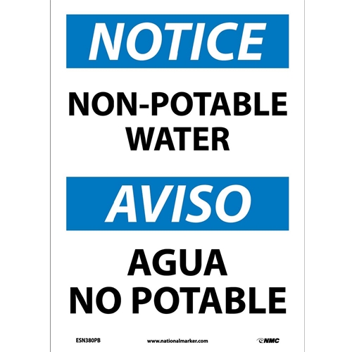 Notice Non-Potable Water Sign - Bilingual (ESN380PB)