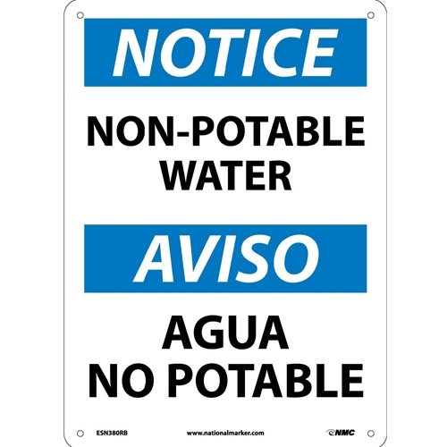 Notice Non-Potable Water Sign - Bilingual (ESN380RB)