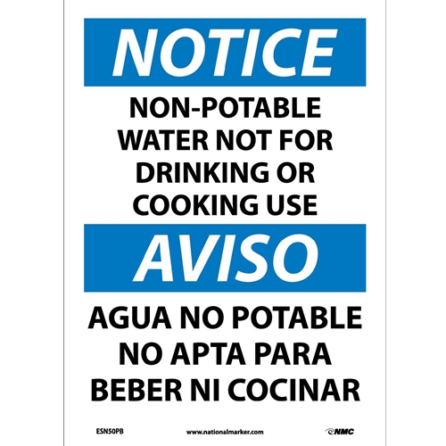 Notice Non-Potable Water Sign - Bilingual (ESN50PB)