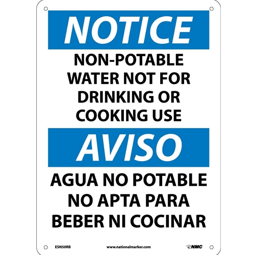 Notice Non-Potable Water Sign - Bilingual (ESN50RB)