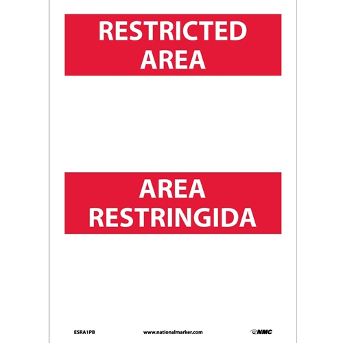 Restricted Area Sign - Bilingual (ESRA1PB)