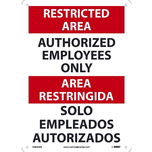 Restricted Area Authorized Employees Only Sign - Bilingual (ESRA4RB)