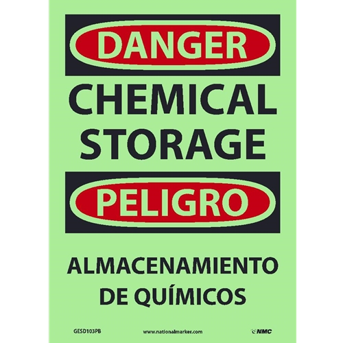 Danger Chemical Storage Sign - Bilingual (GESD103PB)