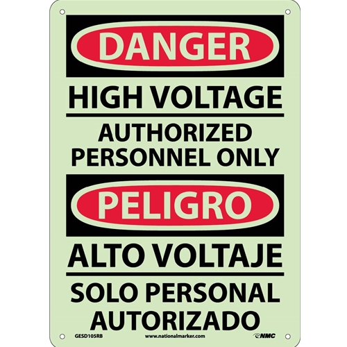 Danger High Voltage Sign - Bilingual (GESD105RB)