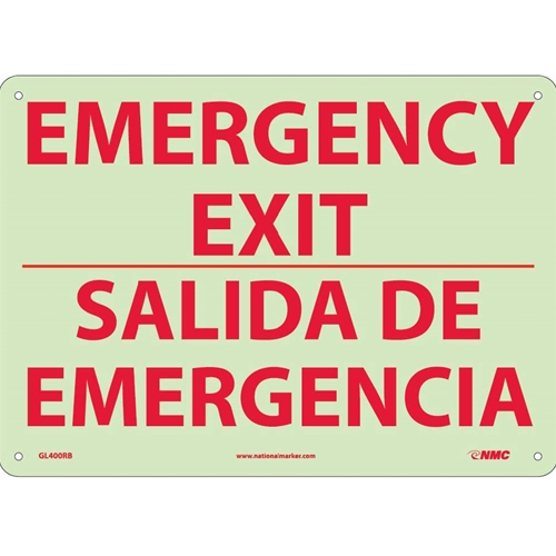 Emergency Exit Sign - Bilingual (GL400RB)