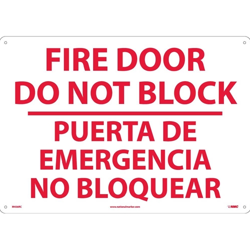 Fire Door Do Not Block Sign - Bilingual (M436RC)