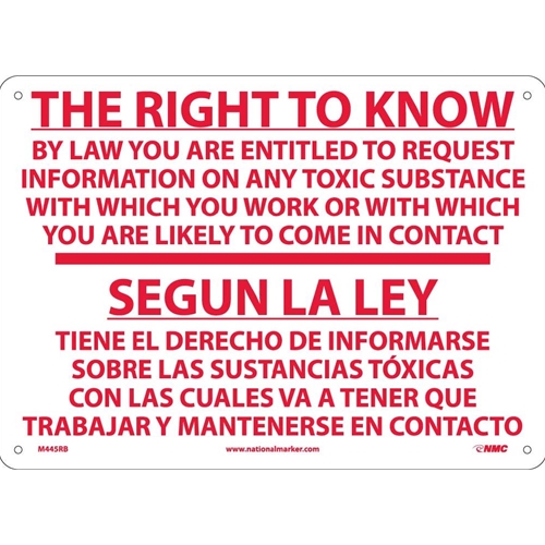 Right To Know Sign (M445RB)