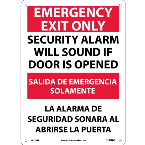 Emergency Exit Only Sign - Bilingual (M734RB)