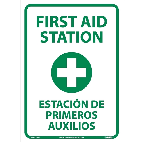 First Aid Station Sign - Bilingual (M737PB)