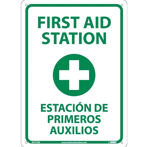 First Aid Station Sign - Bilingual (M737RB)