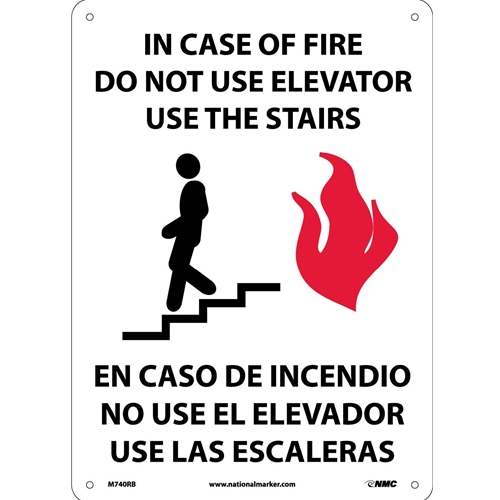 Do Not Use Elevator Sign - Bilingual (M740RB)