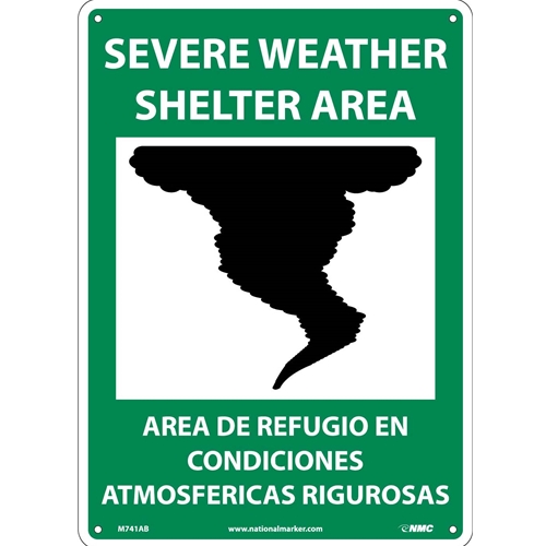 Severe Weather Shelter Area Sign - Bilingual (M741AB)