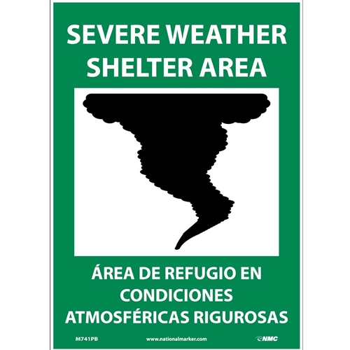 Severe Weather Shelter Area Sign - Bilingual (M741PB)
