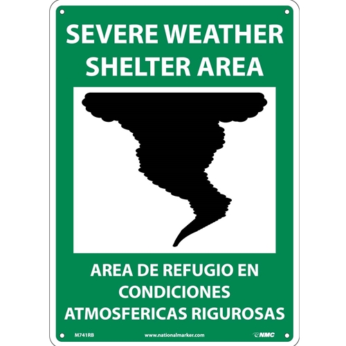 Severe Weather Shelter Area Sign - Bilingual (M741RB)