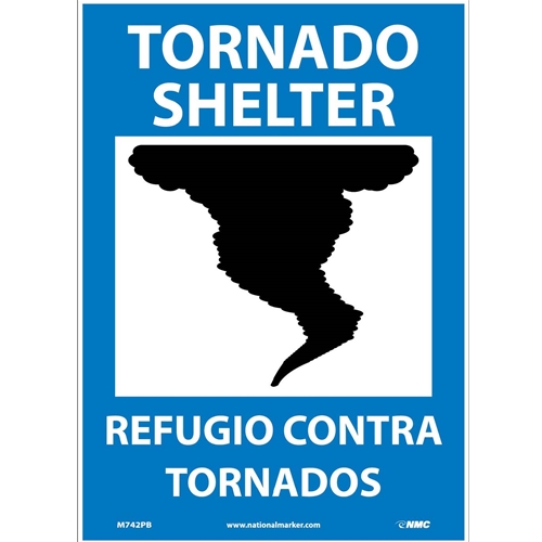 Tornado Shelter Sign - Bilingual (M742PB)