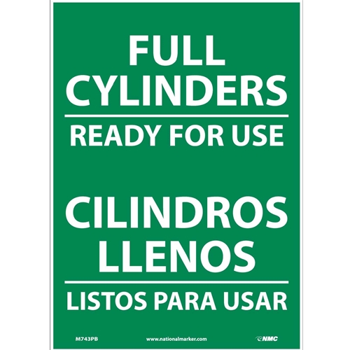 Full Cylinders Ready For Use Sign - Bilingual (M743PB)
