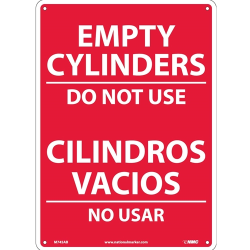Empty Cylinders Do Not Use Sign - Bilingual (M745AB)