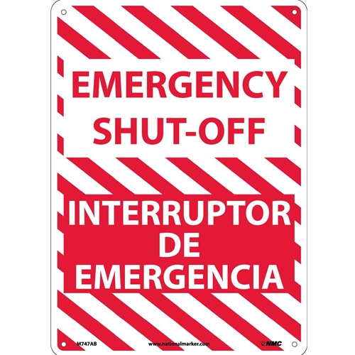 Emergency Shut-Off Sign - Bilingual (M747AB)