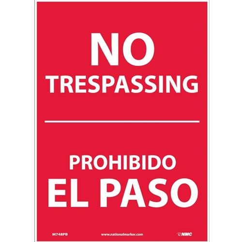 No Trespassing Sign - Bilingual (M748PB)