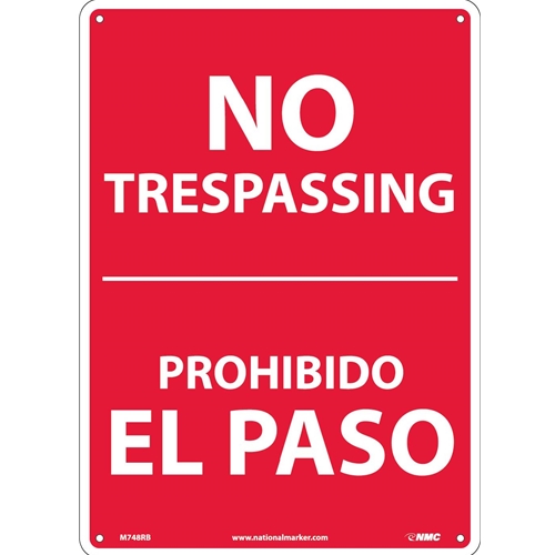 No Trespassing Sign - Bilingual (M748RB)