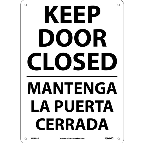 Keep Door Closed Sign - Bilingual (M778AB)