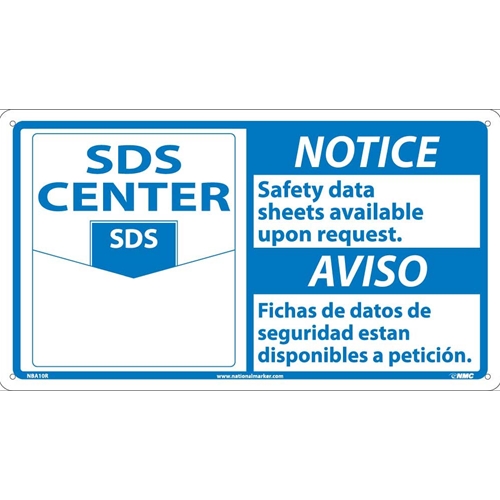Notice Safety Data Sheets Available Sign - Bilingual (NBA10P)