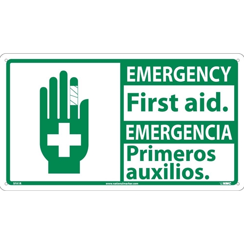 Emergency First Aid Sign - Bilingual (SFA1R)