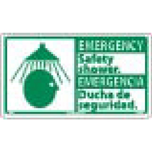 Emergency Safety Shower Sign - Bilingual (SFA4R)