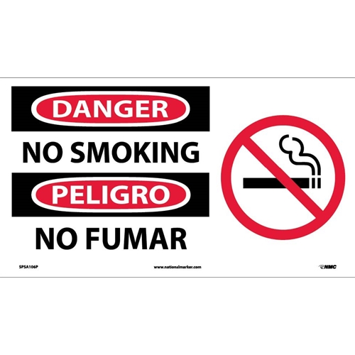 Danger No Smoking Sign - Bilingual (SPSA106P)