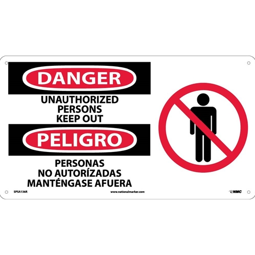 Danger Keep Out Sign - Bilingual (SPSA136R)