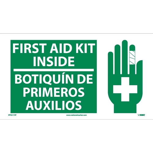 First Aid Kit Inside Sign - Bilingual (SPSA172P)