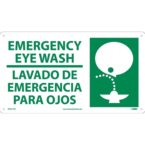 Emergency Eye Wash Sign - Bilingual (SPSA173R)