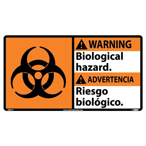 Warning Biological Hazard Sign - Bilingual (WBA1P)