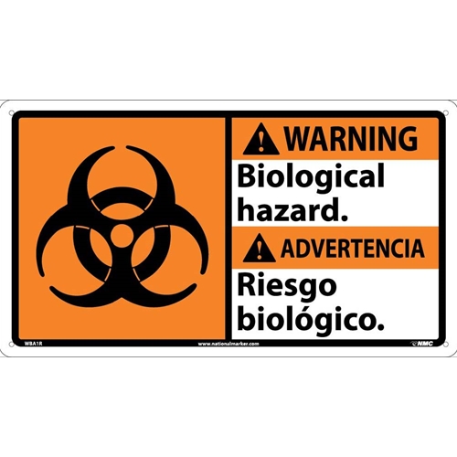 Warning Biological Hazard Sign - Bilingual (WBA1R)