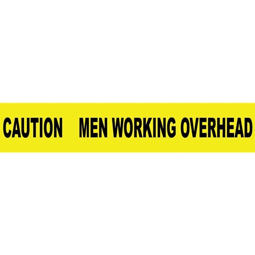 Caution Men Working Overhead Printed Barricade Tape (PT20)