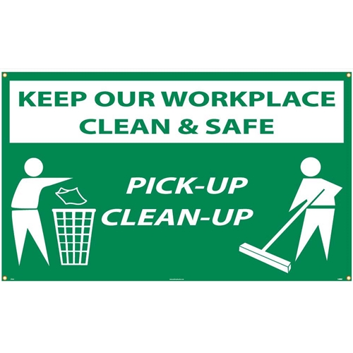Keep Our Workplace Clean & Safe Pick-Up Clean-Up Banner (BT535)