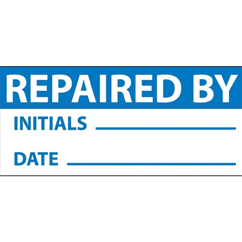 Repairs By Initials & Date Label (INL10)