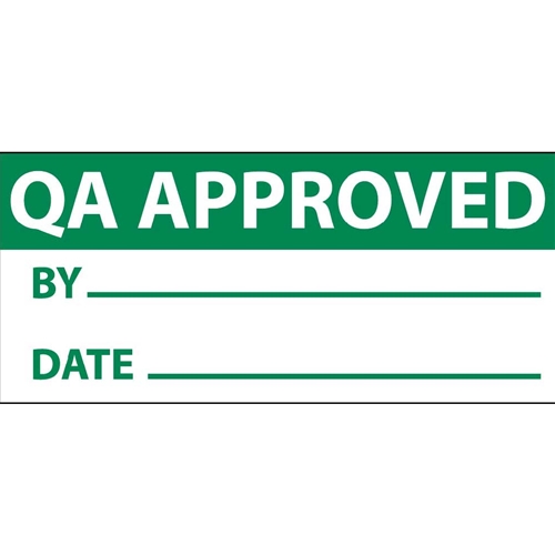 Qa Approved By & Date Label (INL6)