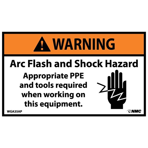 Warning Arc Flash Hazard Label (WGA35AP)