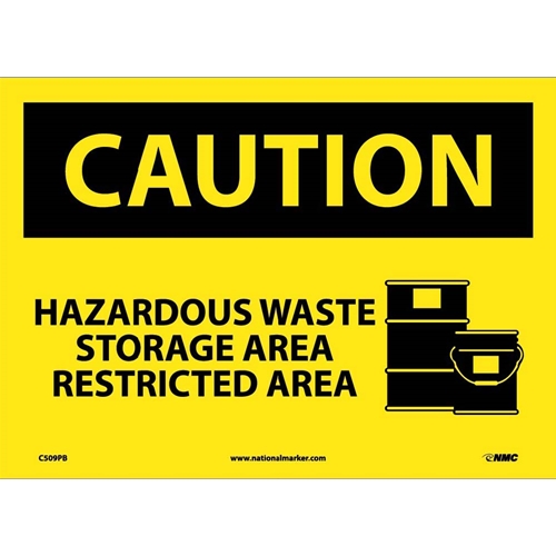 Caution Hazardous Waste Storage Area Sign (C509PB)