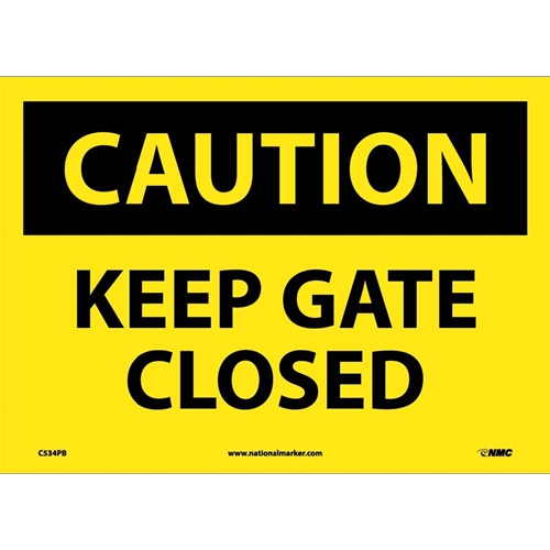 Caution Keep Gate Closed Sign (C534PB)