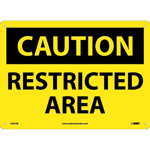 Caution Restricted Area Sign (C597AB)