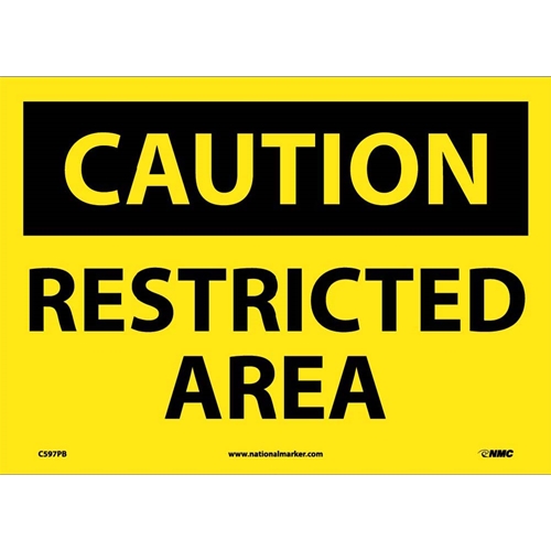 Caution Restricted Area Sign (C597PB)