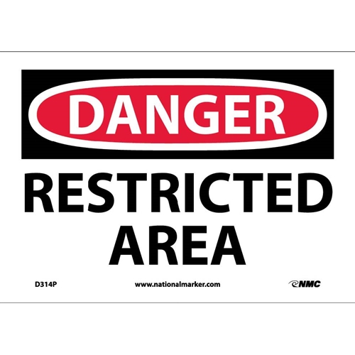 Danger Restricted Area Sign (D314P)