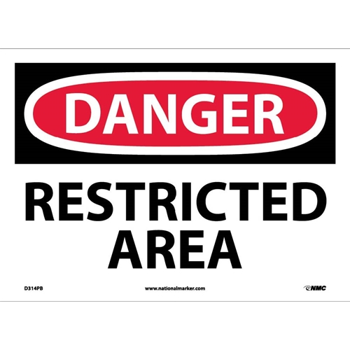 Danger Restricted Area Sign (D314PB)